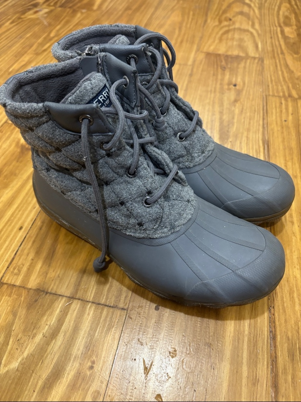 Sperry Women’s Syren Gulf Wool Quilt Duck Boots in Gray Size 7.5 - Picture 4 of 6